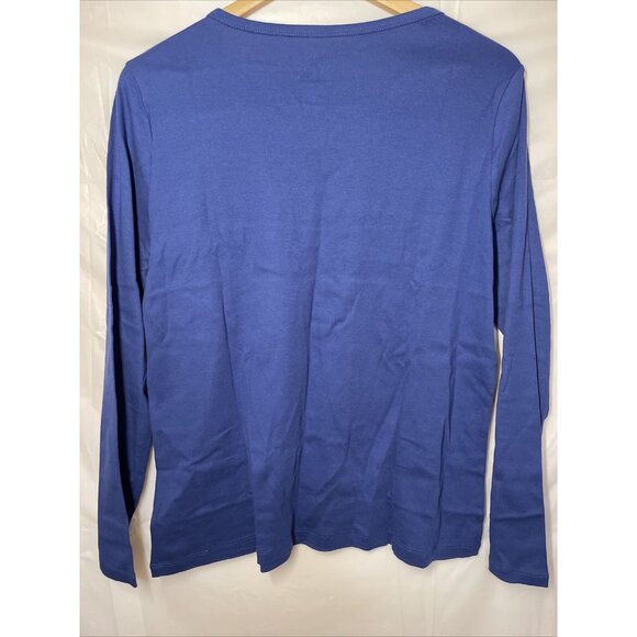 St.‎ John’s Bay Essential Size XL Blue Crewneck Long Sleeve Stretch Cotton New! - Picture 9 of 11